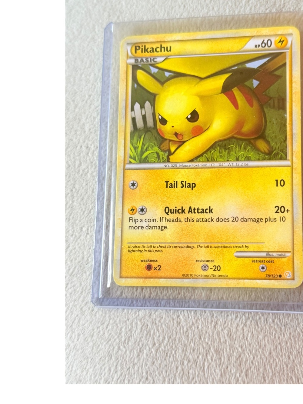 2010 Pokemon Pikachu 78/123 HeartGold SoulSilver HGSS Non-Holo Common Card
